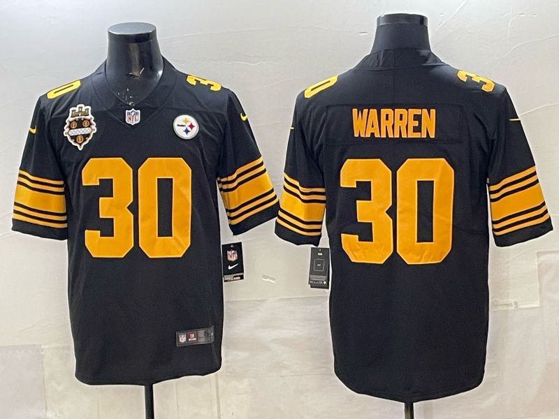 Men 2025 Nike Pittsburgh Steelers #30 Warren Black Limited NFL Jersey 001